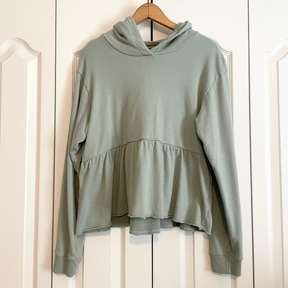 AE fleece peplum cropped hoodie